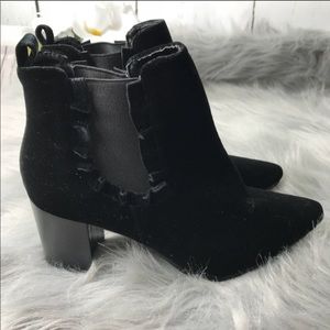 14th & Union Blaine Velvet Bootie Stacked Heel